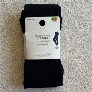 Primark Black Velvet Plush Leggings
